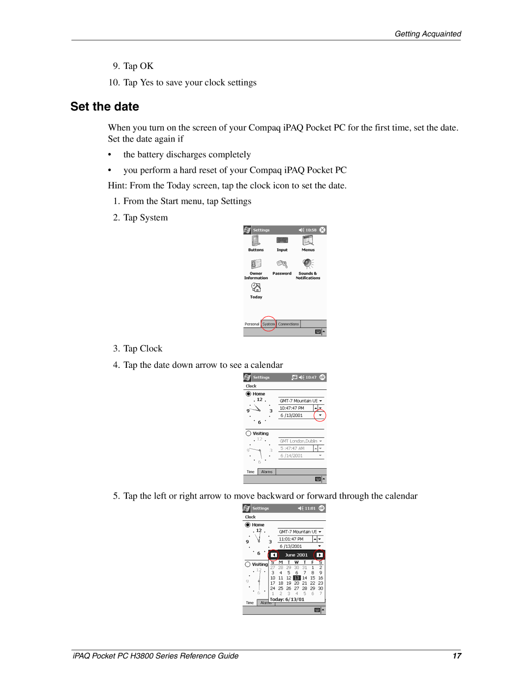 HP H3800 e manual Set the date 