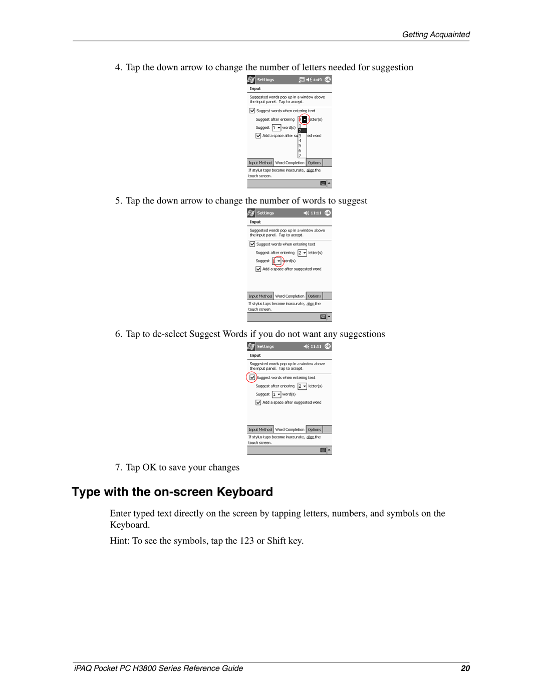 HP H3800 e manual Type with the on-screen Keyboard 