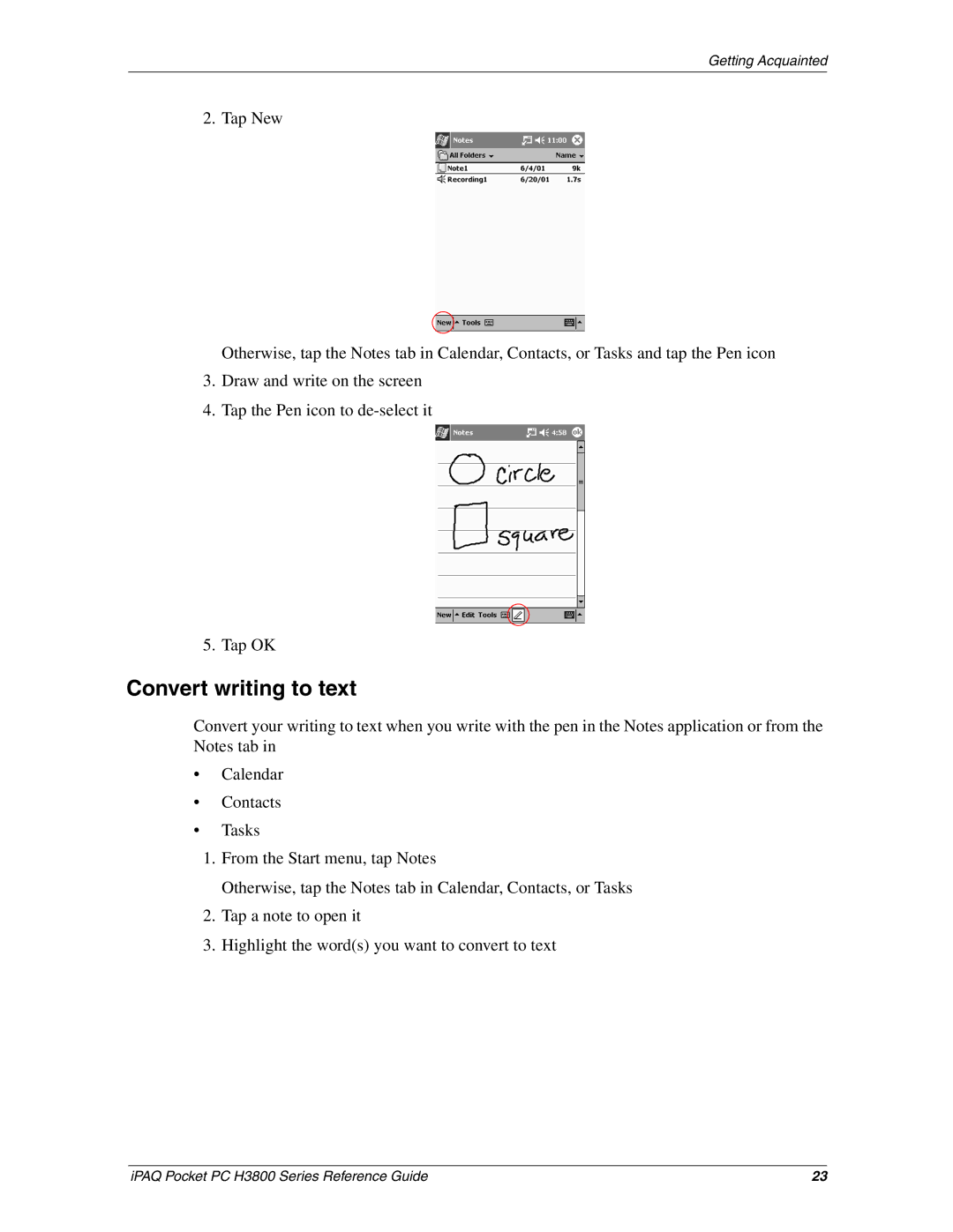 HP H3800 e manual Convert writing to text 