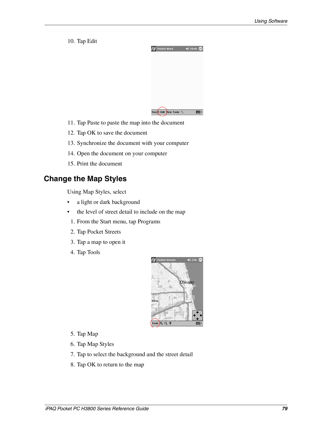 HP H3800 e manual Change the Map Styles 