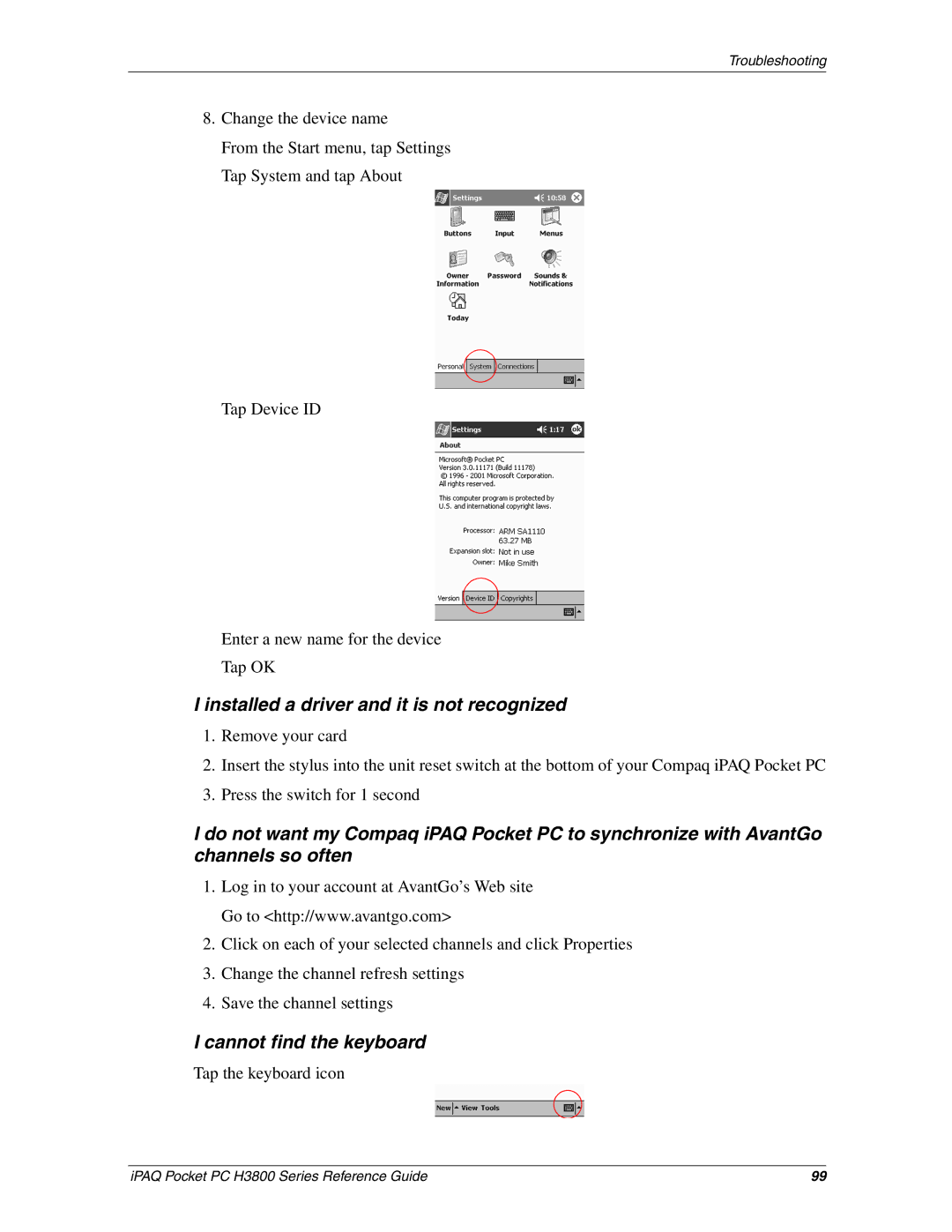 HP H3800 e manual Installed a driver and it is not recognized 