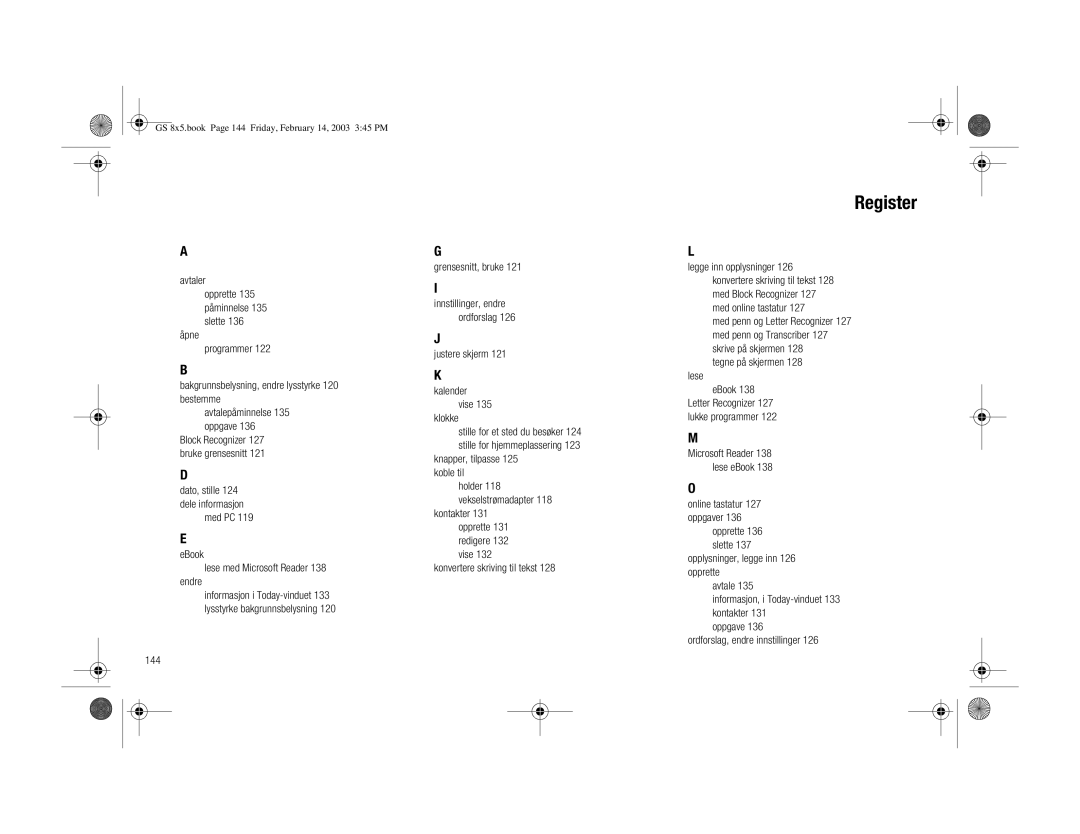 HP H3900 manual Register 