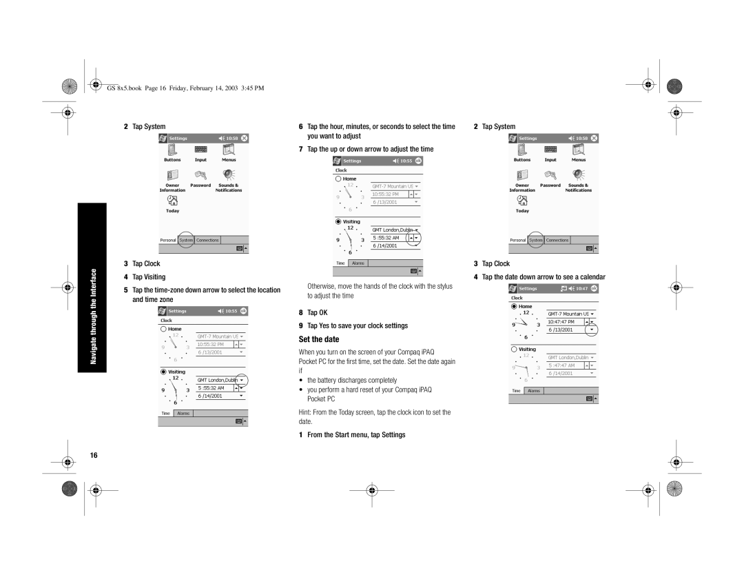 HP H3900 manual Set the date 