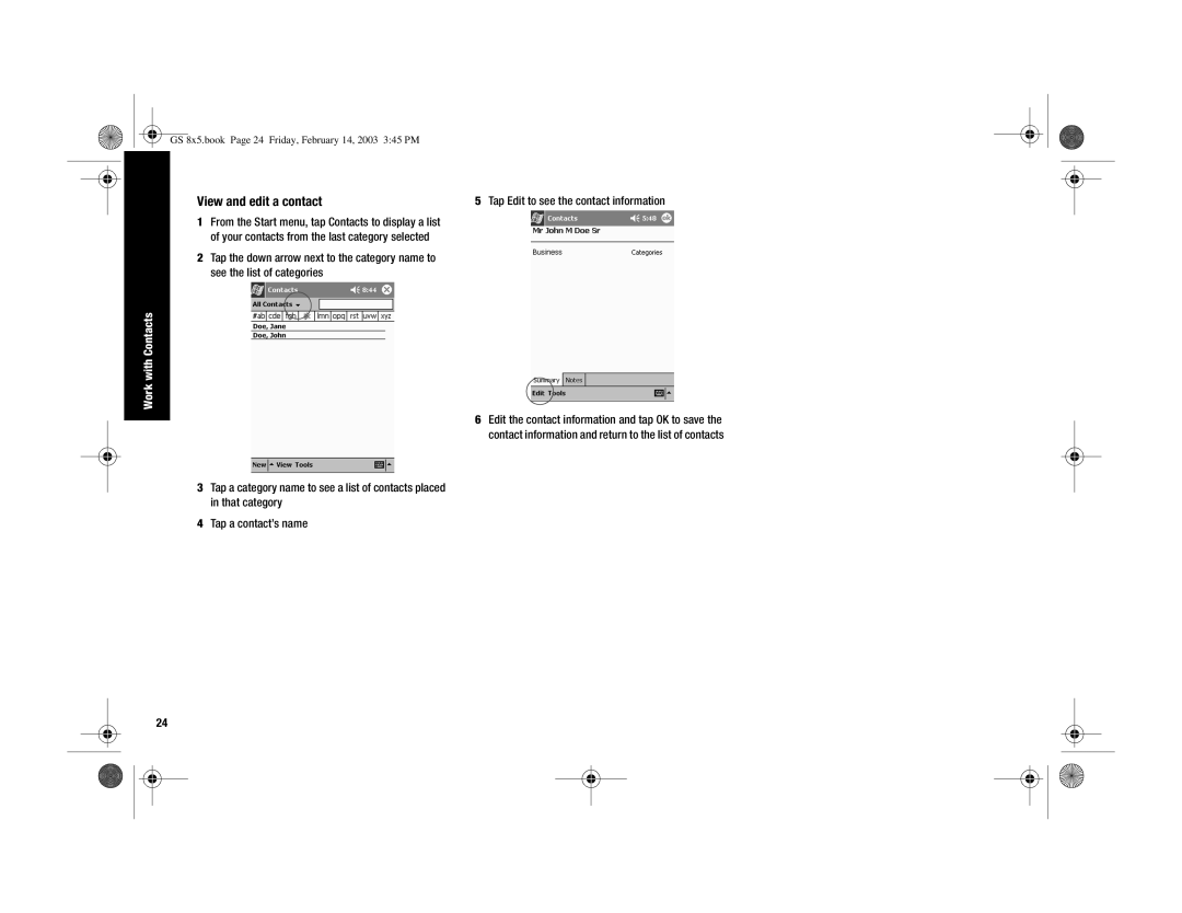 HP H3900 manual View and edit a contact 