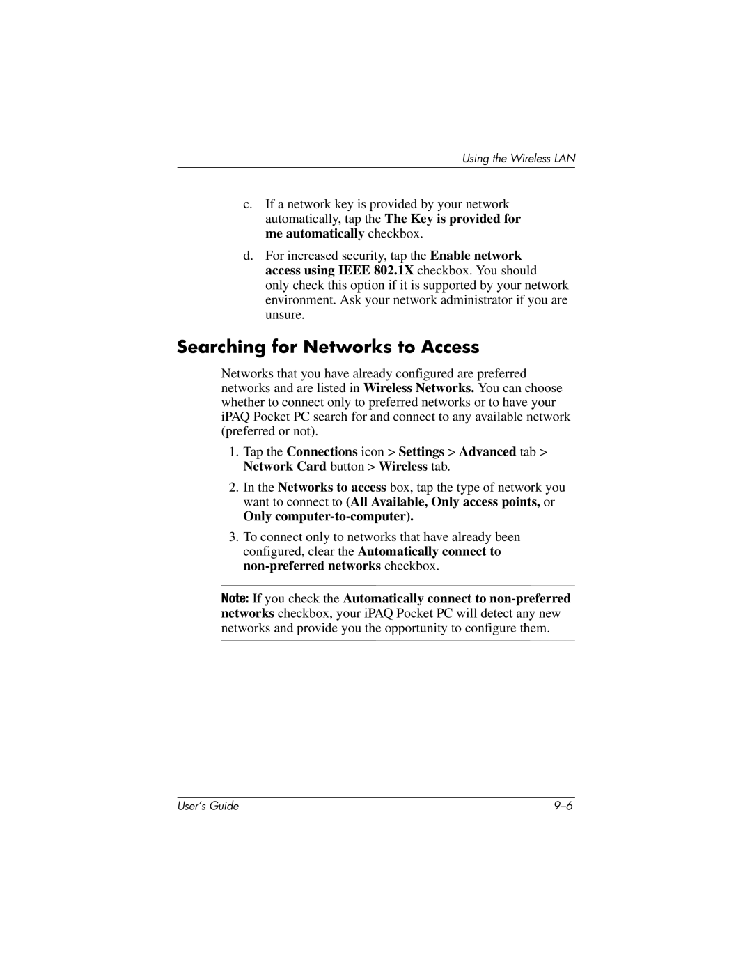 HP h4100 manual Searching for Networks to Access, Only computer-to-computer 