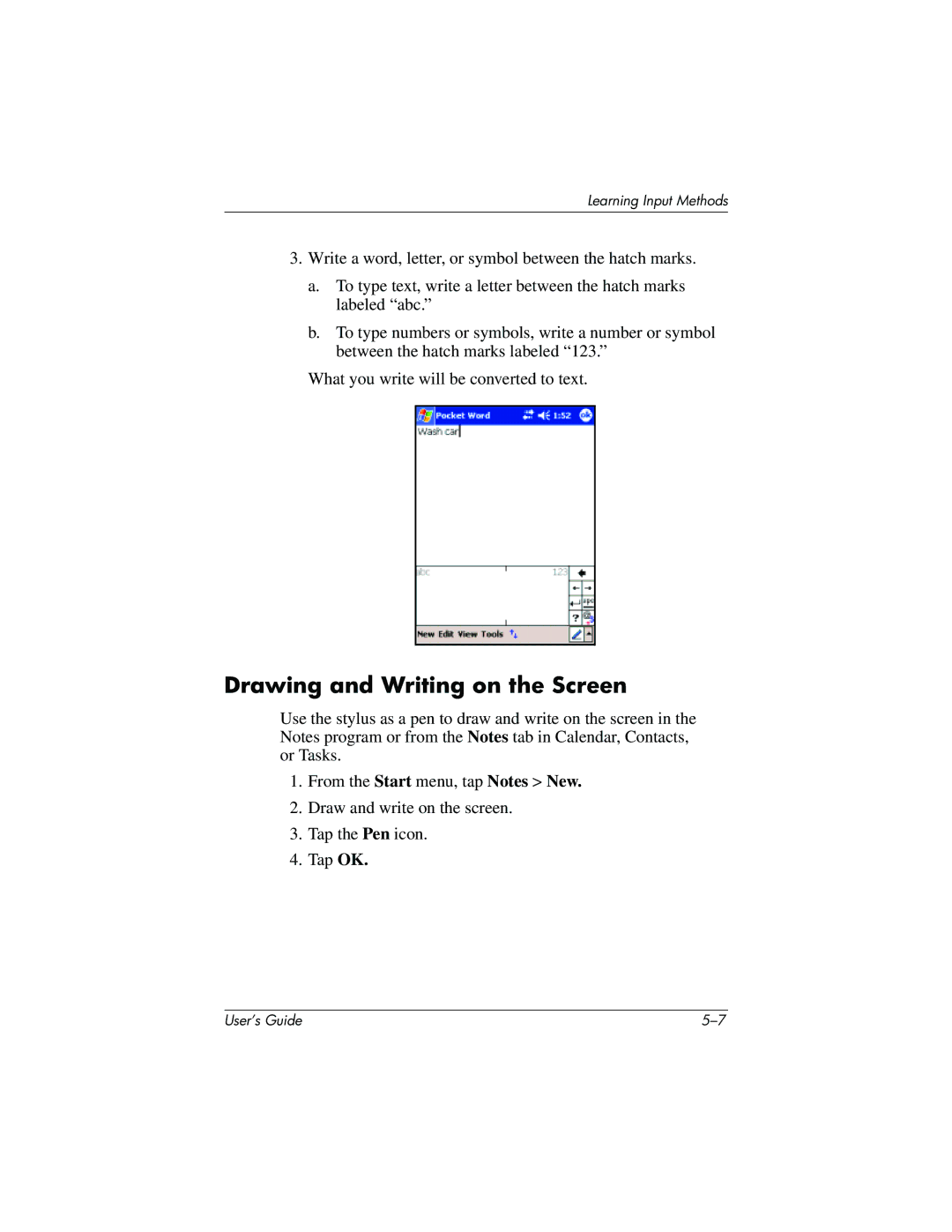 HP h4100 manual Drawing and Writing on the Screen 