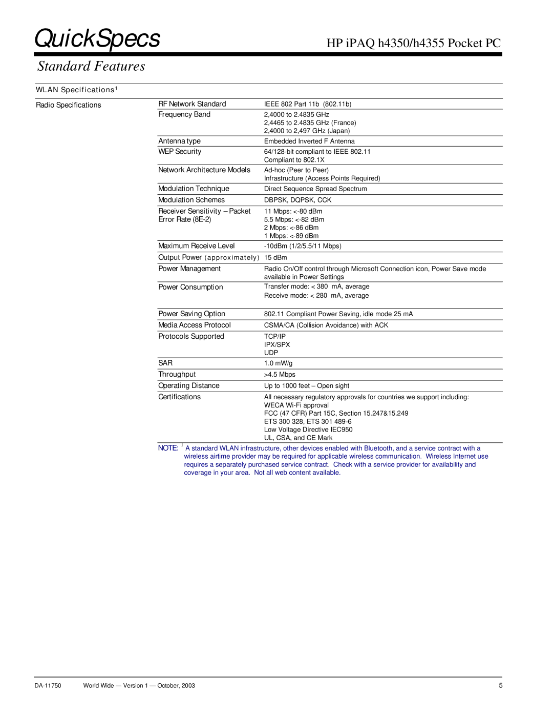 HP h4350 manual Sar 