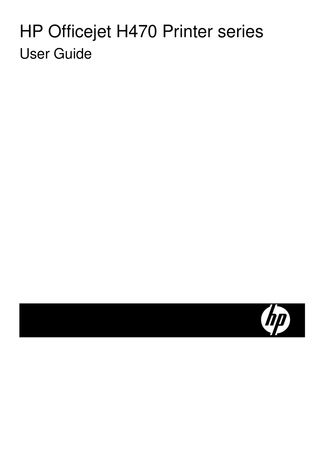 HP H470B Mobile Inkjet CB027A#B1H manual HP Officejet H470 Printer series 