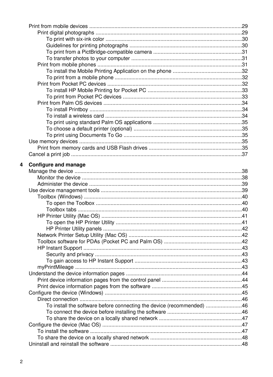 HP H470B Mobile Inkjet CB027A#B1H manual Configure and manage 