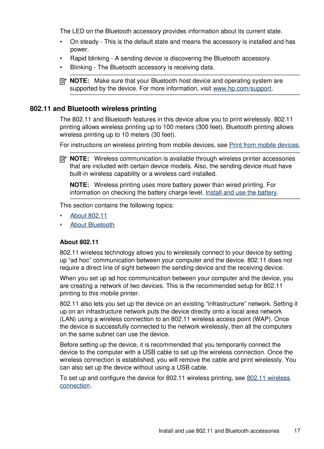 HP H470b manual Bluetooth wireless printing, About 