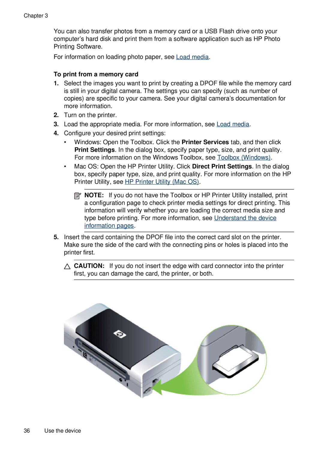 HP H470b manual To print from a memory card 