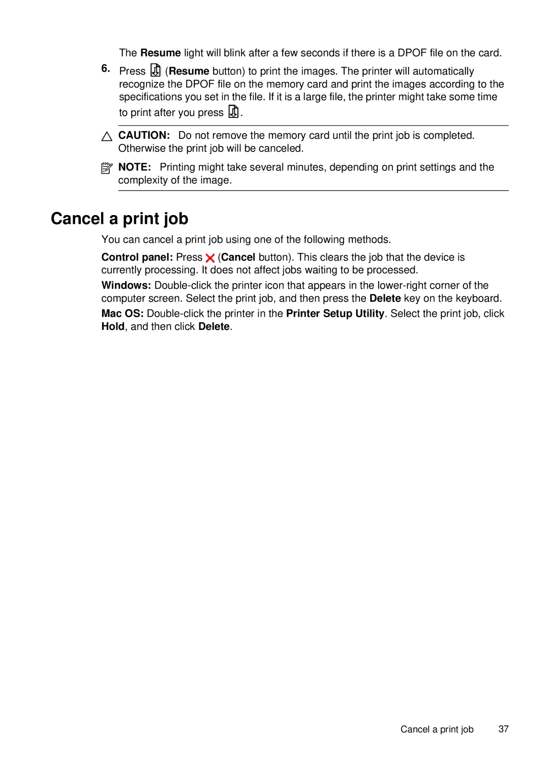 HP H470b manual Cancel a print job 