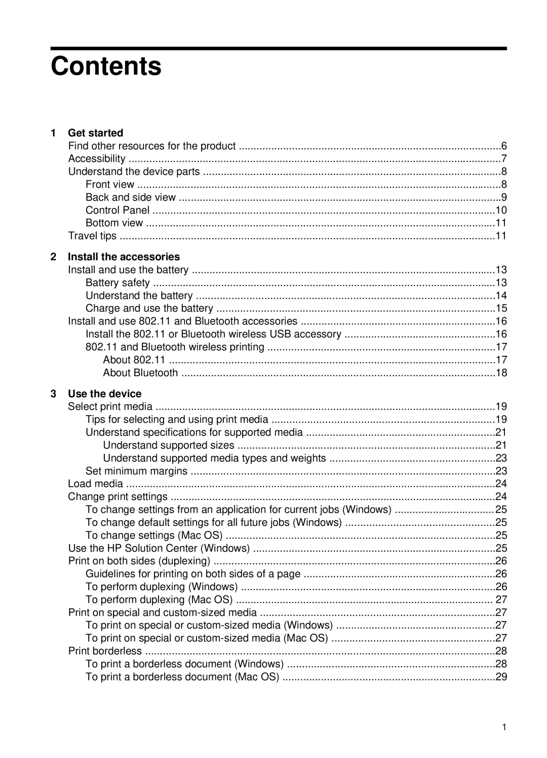 HP H470b manual Contents 