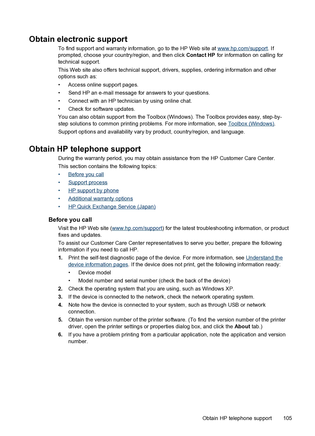 HP H470WBT Mobile Inkjet CB028A#B1H manual Obtain electronic support, Before you call 