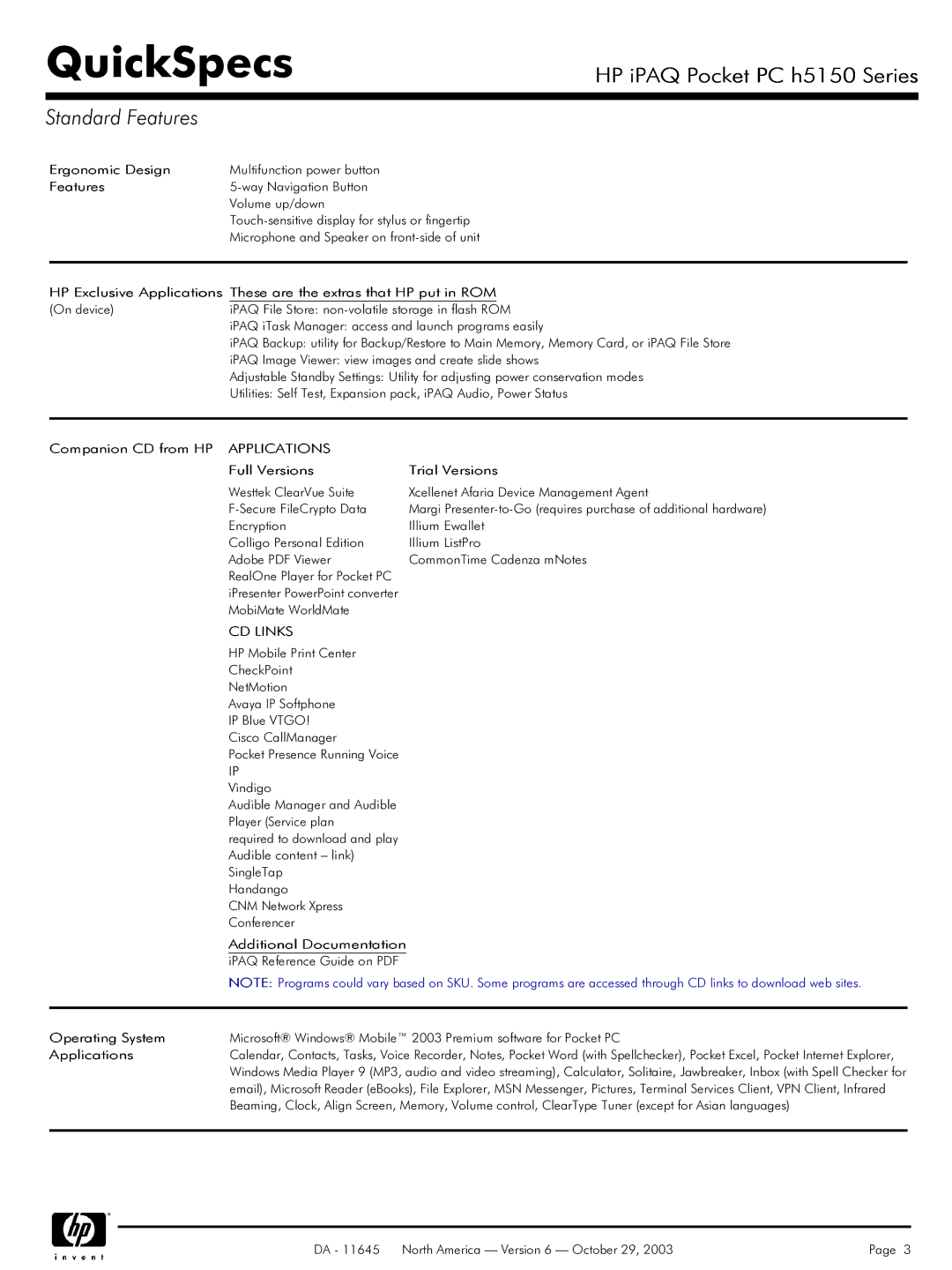 HP h5150 manual Applications, CD Links 