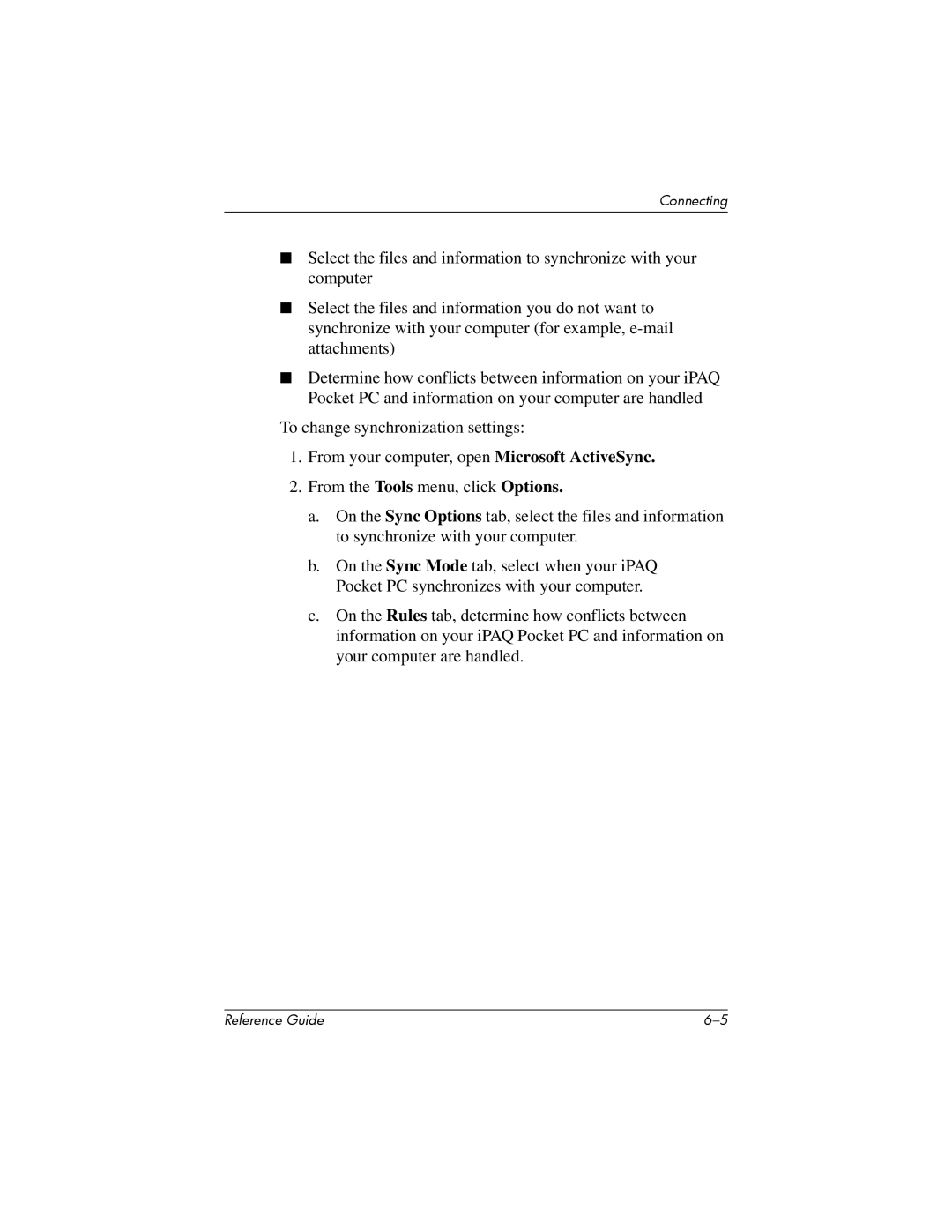 HP H5400 manual Connecting 