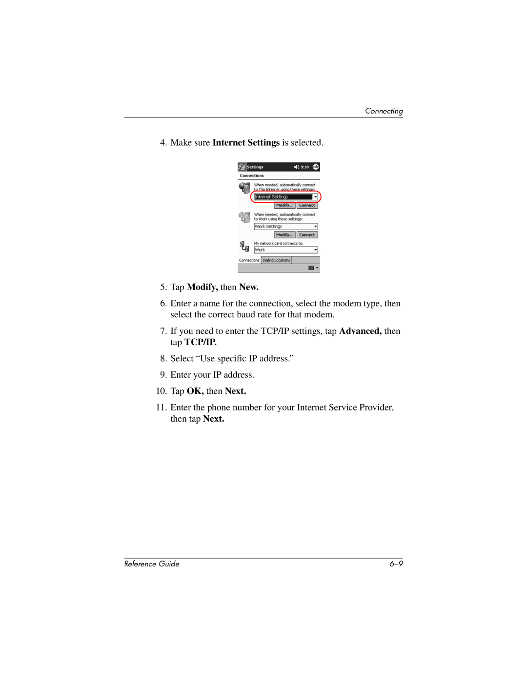 HP H5400 manual Tap Modify, then New 