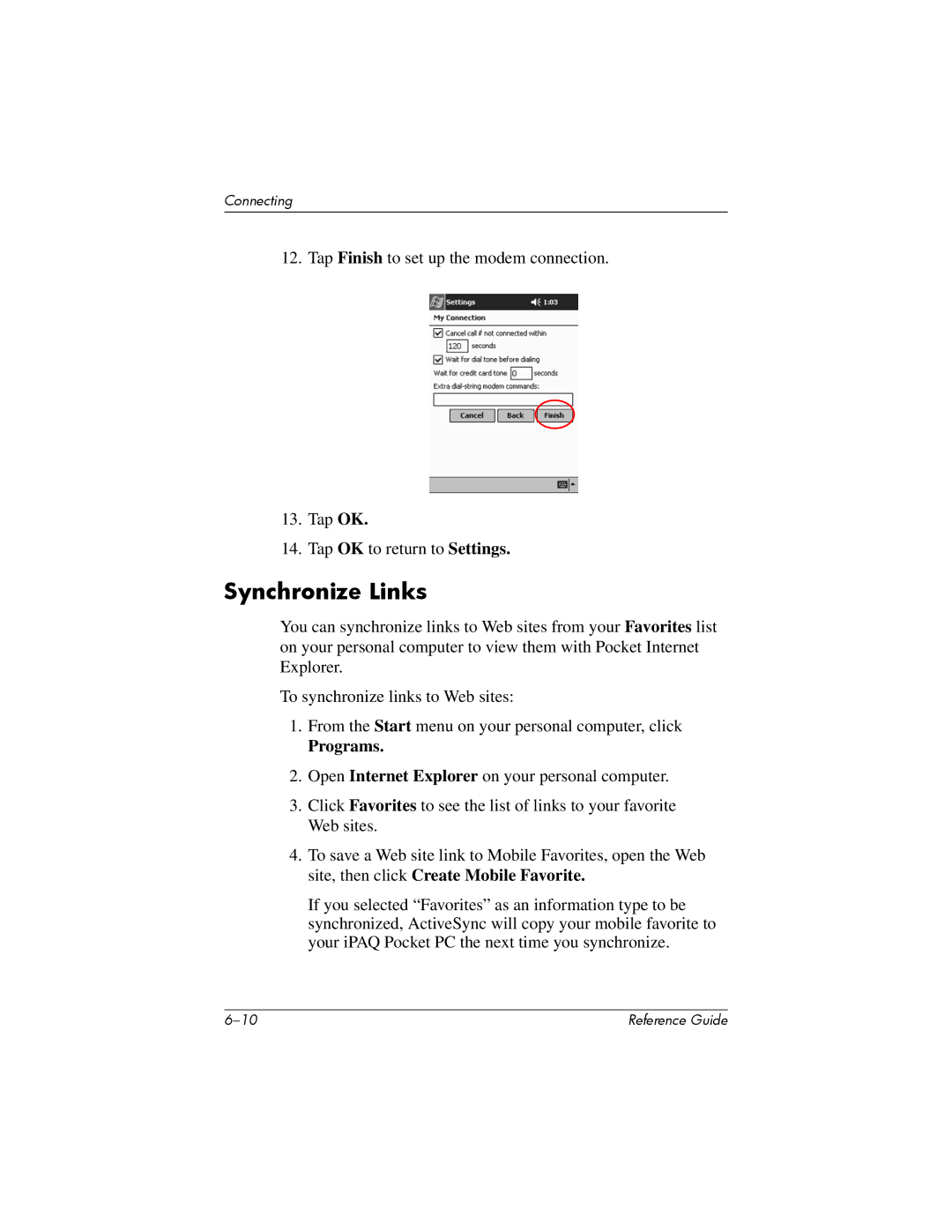 HP H5400 manual Synchronize Links, Programs 