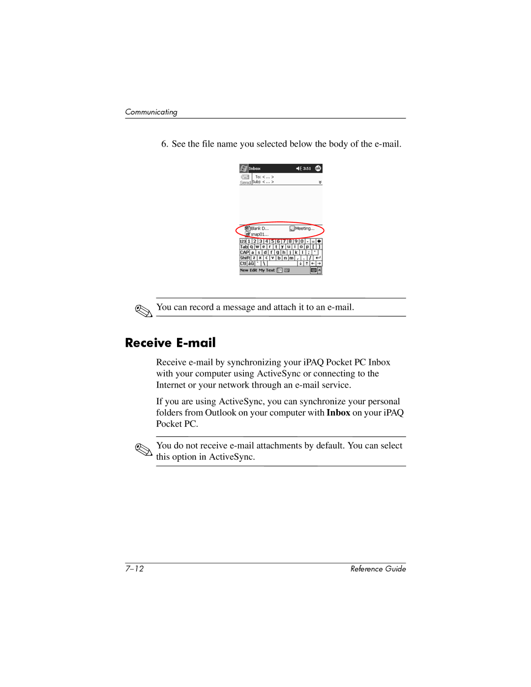 HP H5400 manual Receive E-mail 