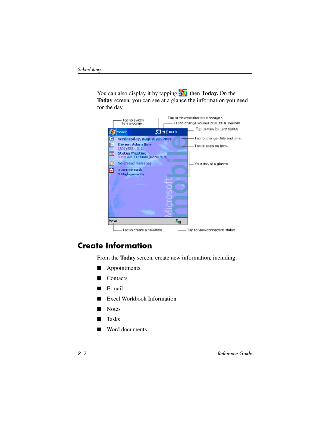 HP H5400 manual Create Information 