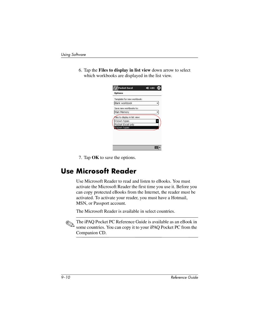 HP H5400 manual Use Microsoft Reader 