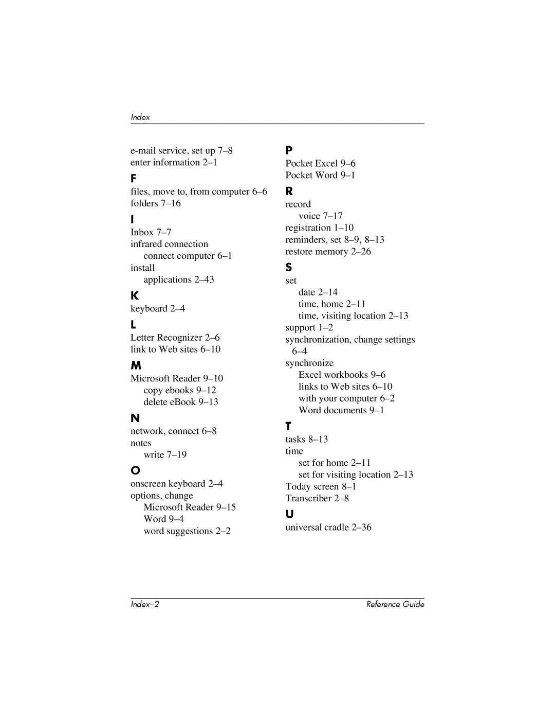 HP H5400 manual Index 