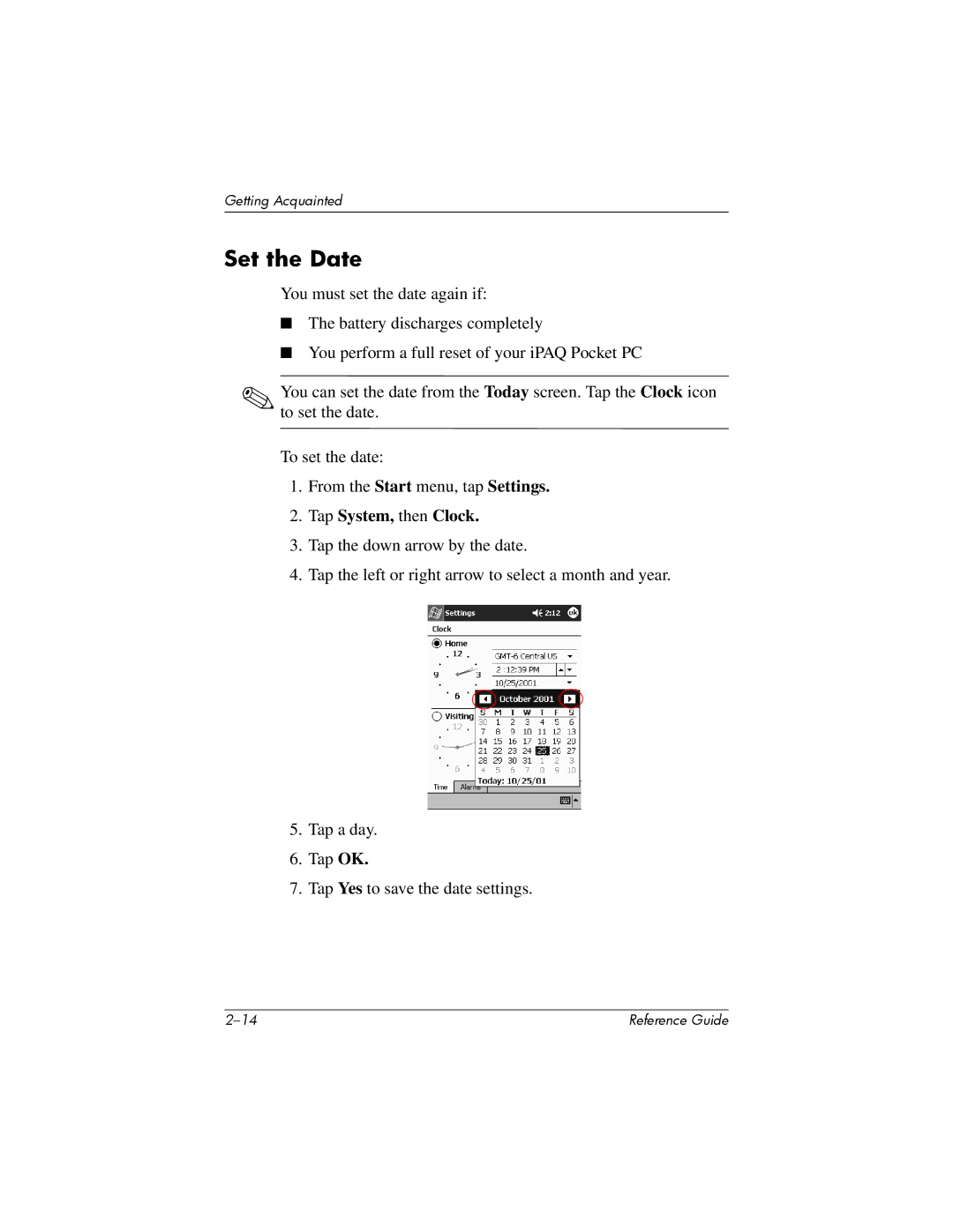 HP H5400 manual Set the Date 