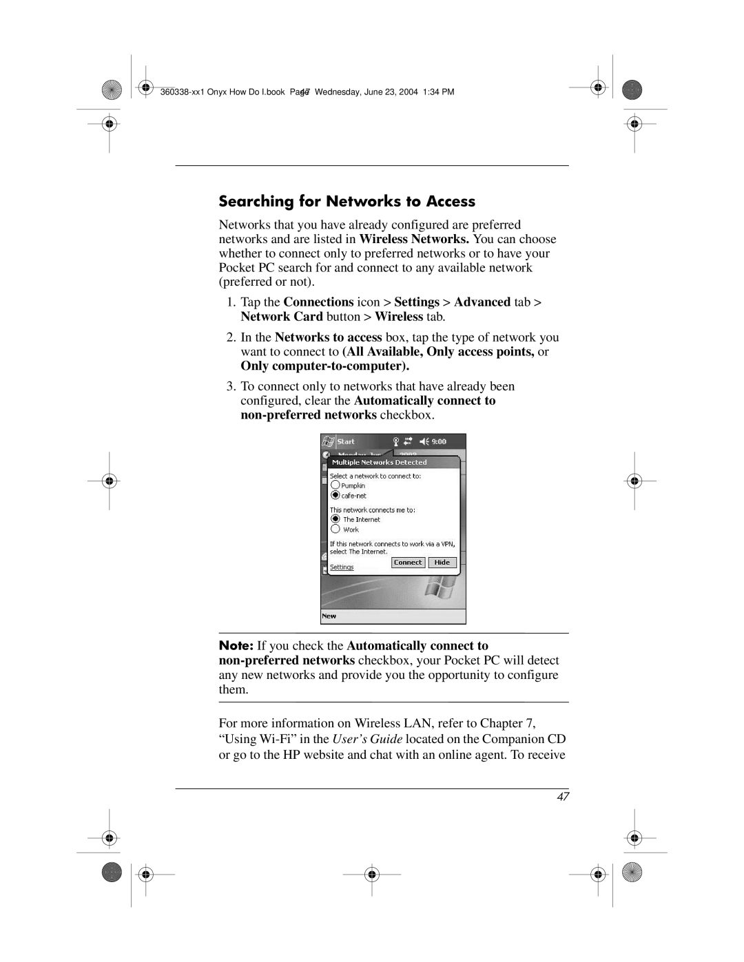 HP h6300 manual Searching for Networks to Access, Only computer-to-computer 