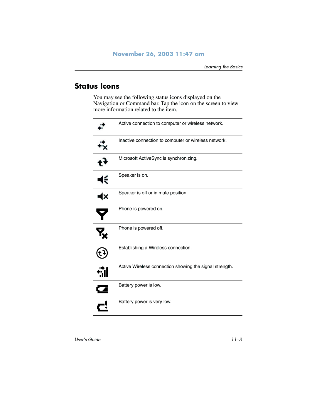 HP h6300 manual Status Icons 