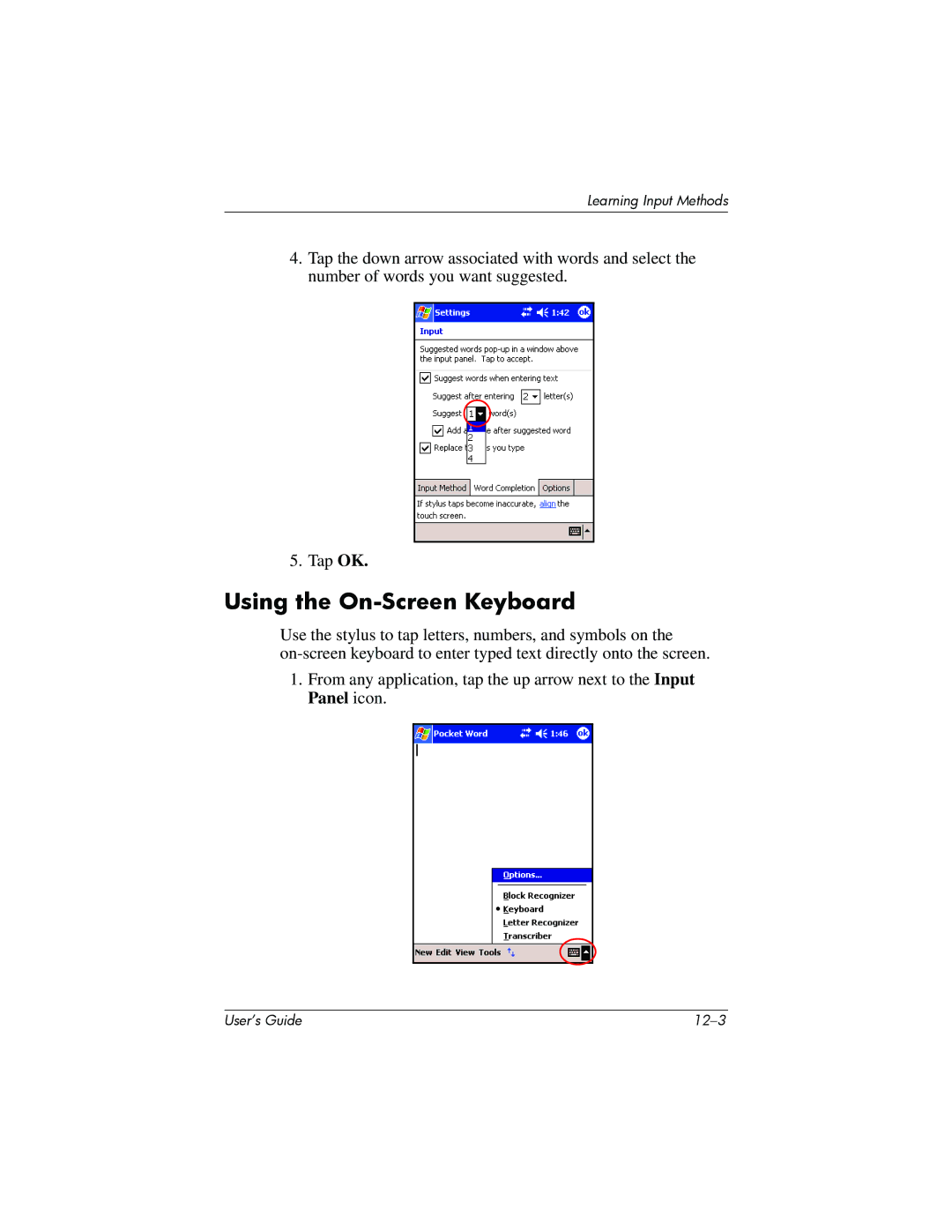 HP h6300 manual Using the On-Screen Keyboard 