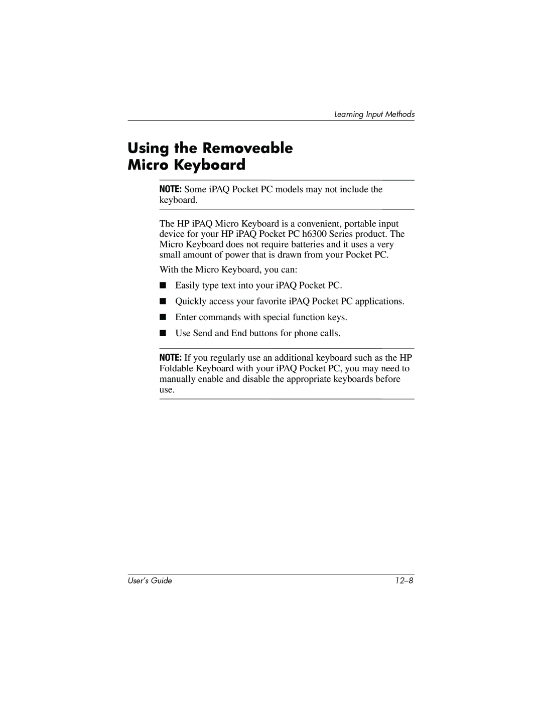 HP h6300 manual Using the Removeable Micro Keyboard 