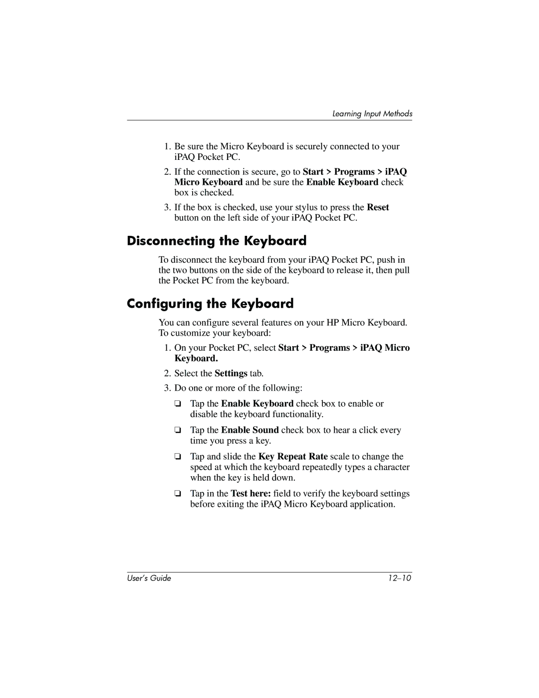 HP h6300 manual Disconnecting the Keyboard, Configuring the Keyboard 