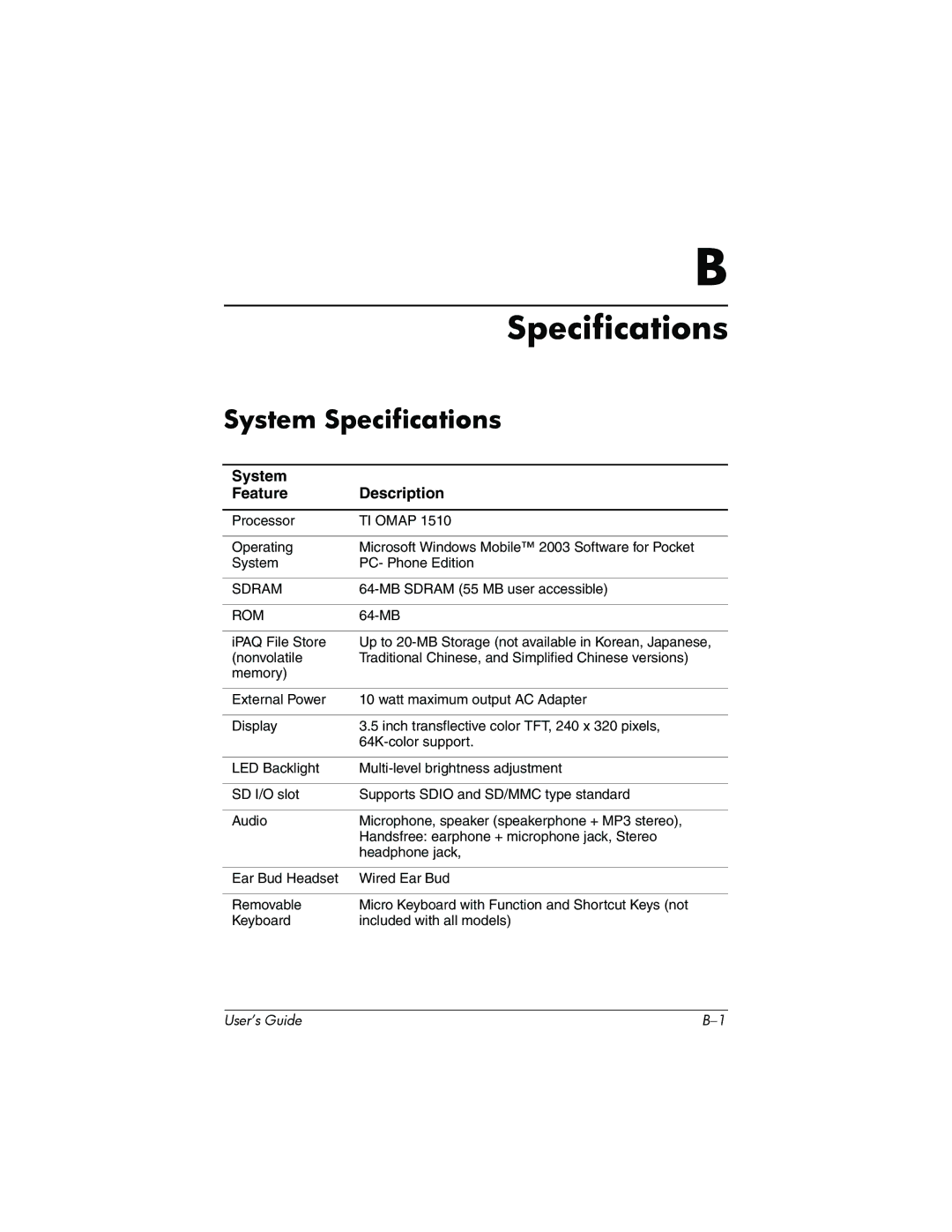 HP h6300 manual System Specifications 