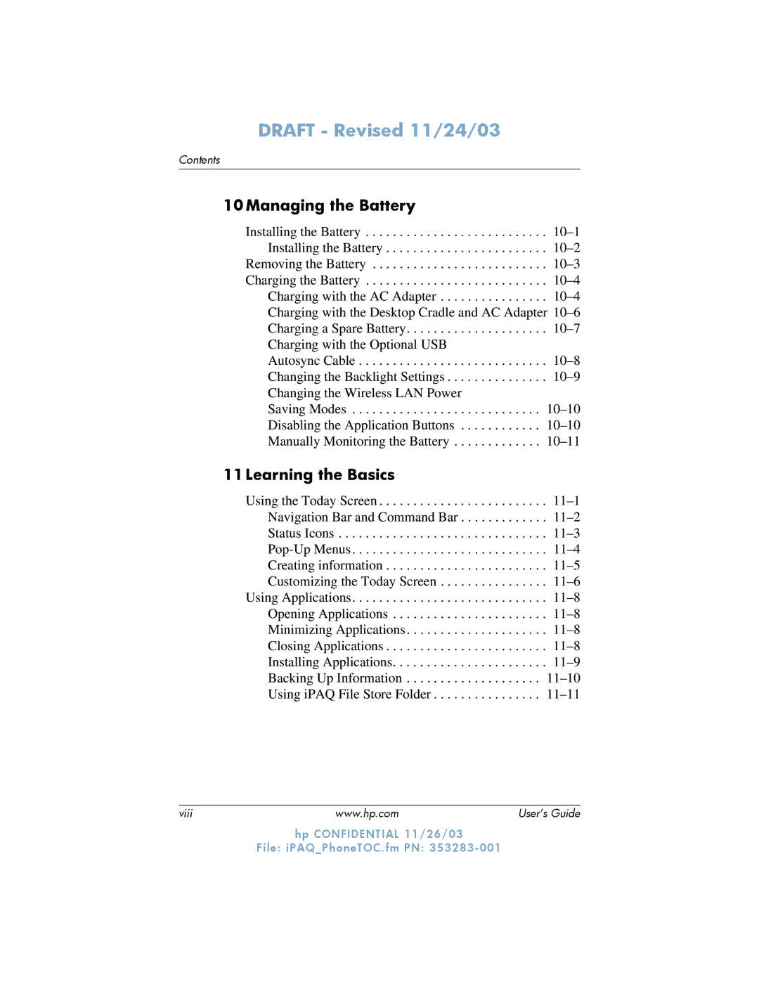 HP h6300 manual 10Managing the Battery, 11Learning the Basics 