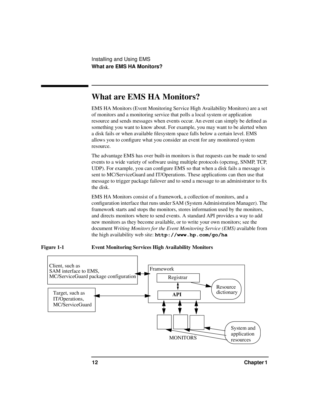 HP HA s Software manual What are EMS HA Monitors?, Event Monitoring Services High Availability Monitors 