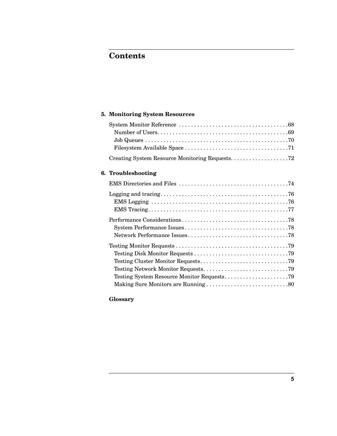 HP HA s Software manual Monitoring System Resources, Troubleshooting, Glossary 