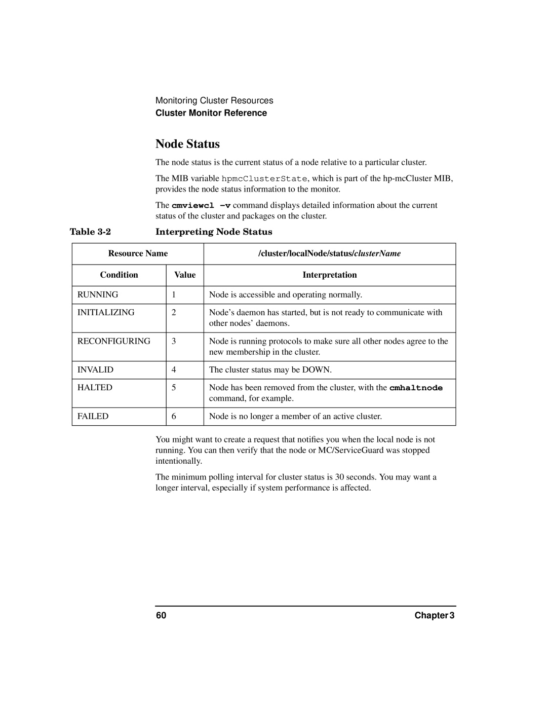 HP HA s Software manual Interpreting Node Status 