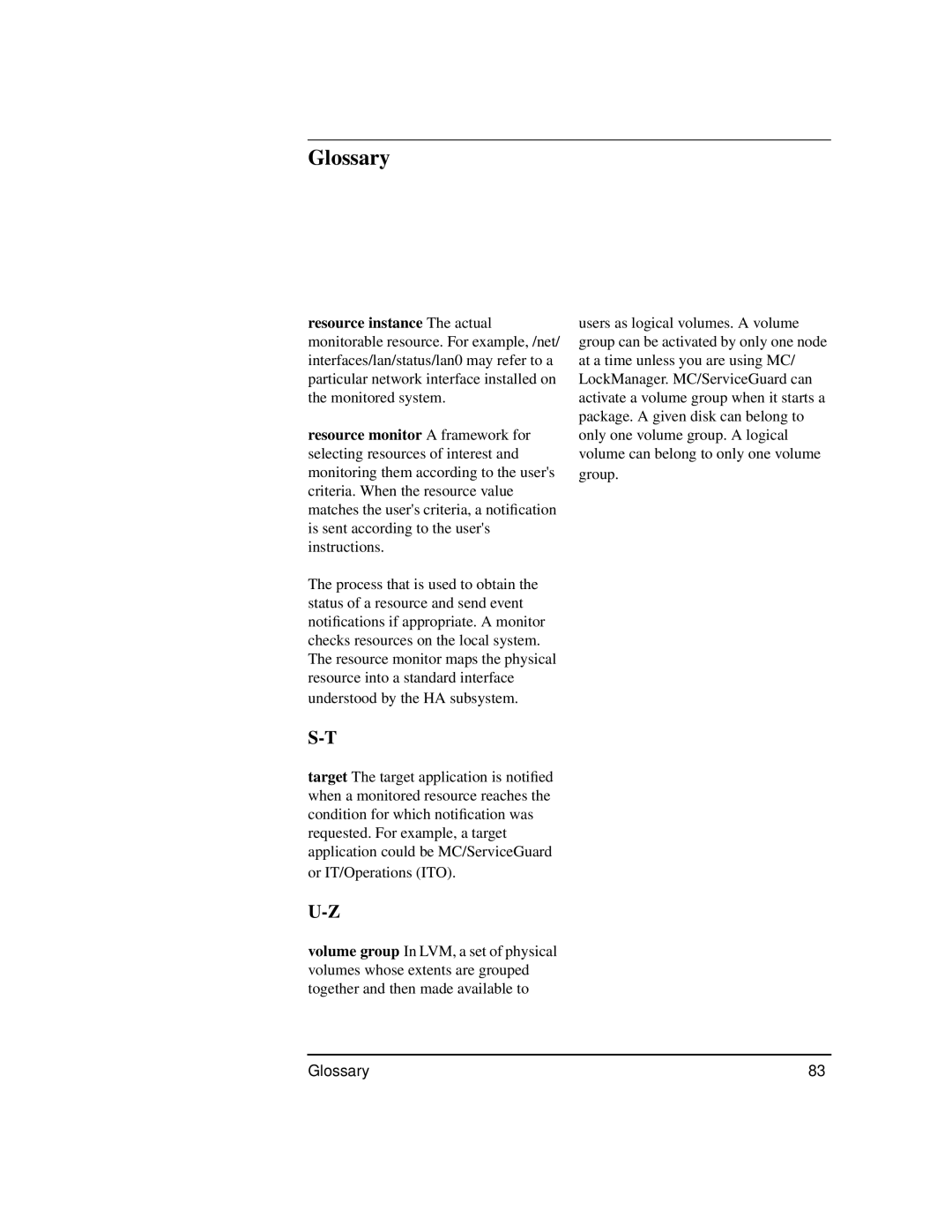 HP HA s Software manual Glossary 