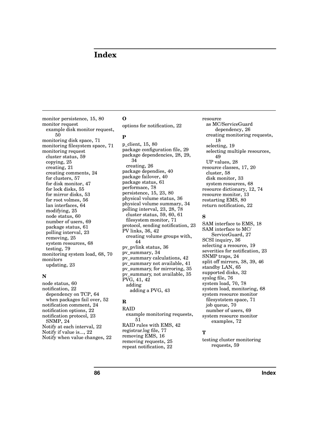 HP HA s Software manual Index 