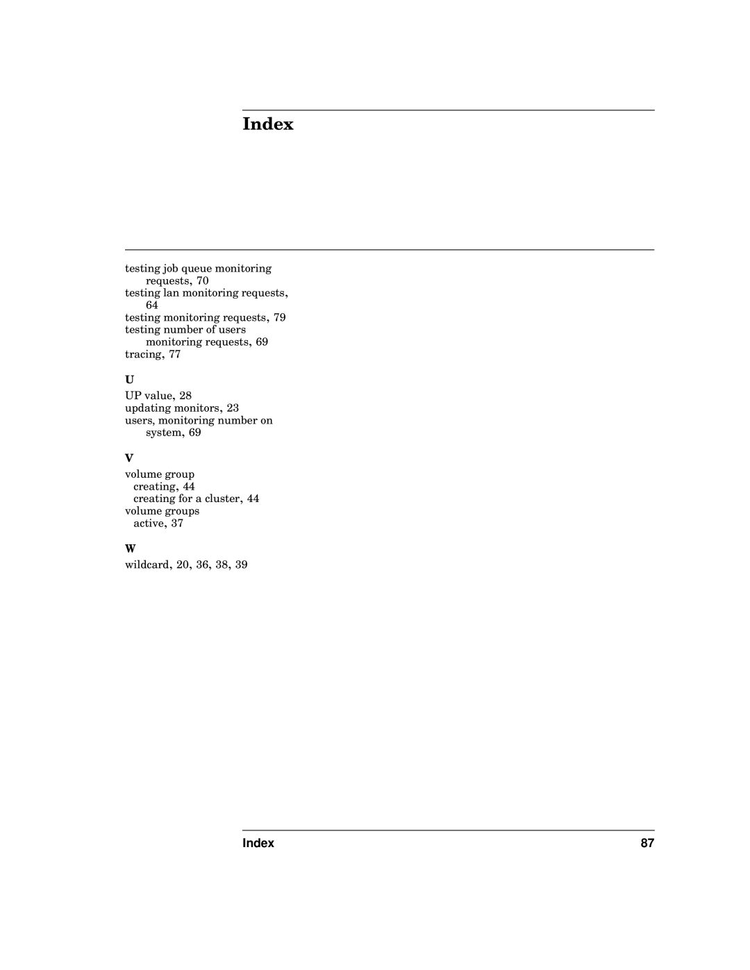 HP HA s Software manual Index 