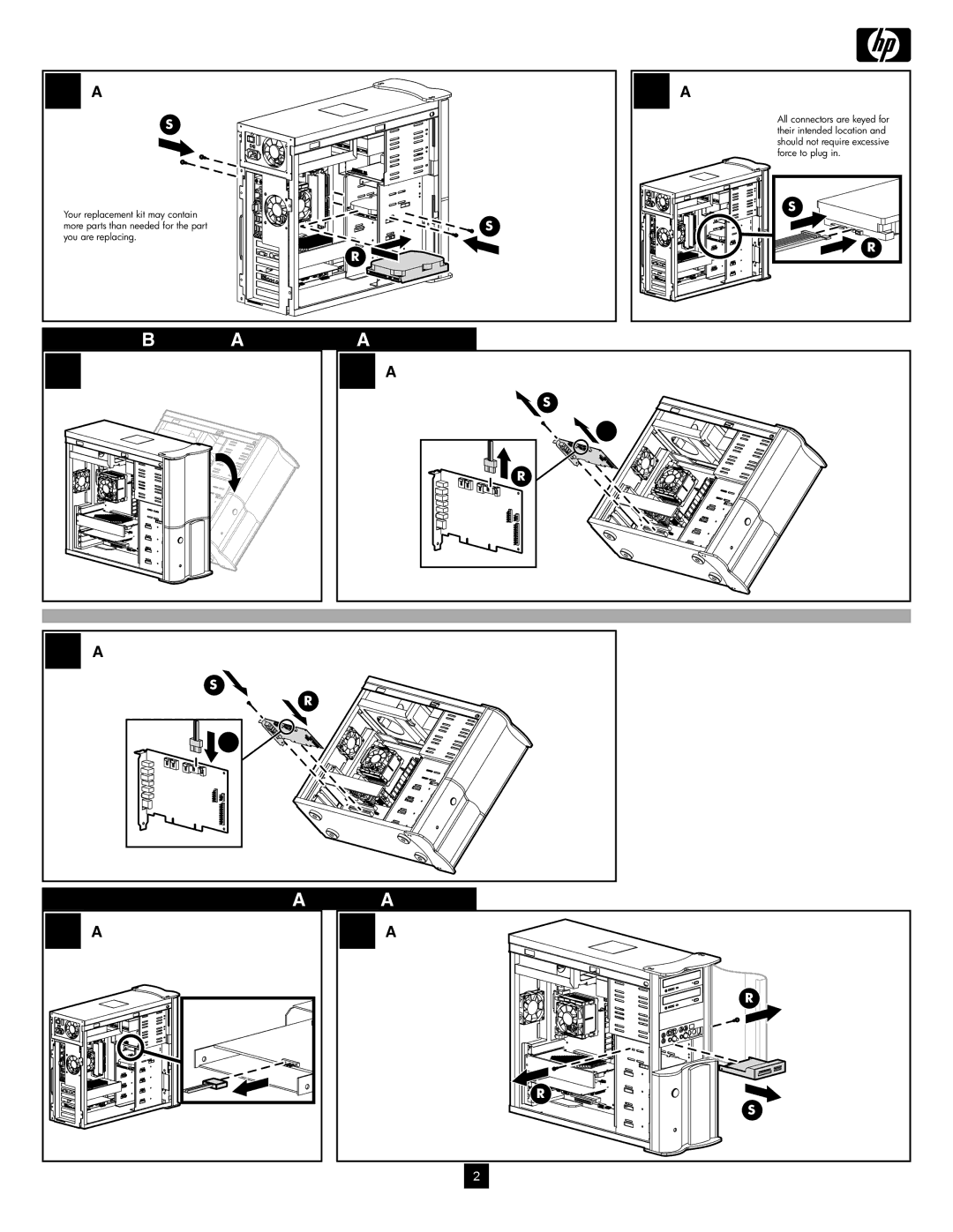 HP Hard Drive manual EXPANSION/RAID Card, Replace part, Replace connectors, Remove connector 