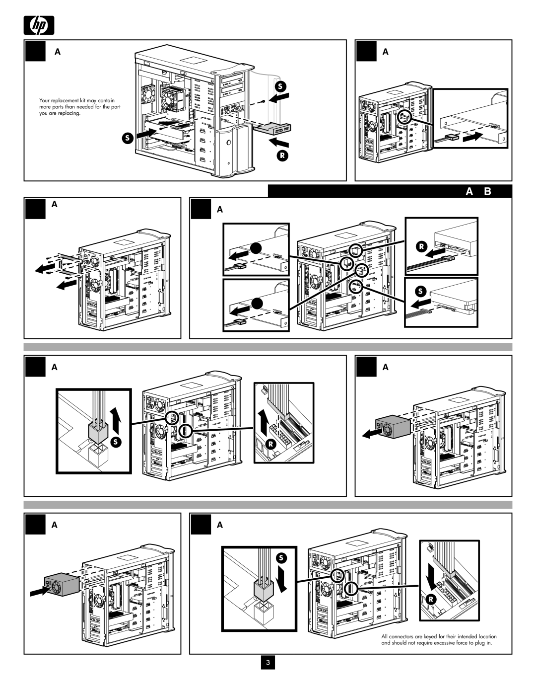 HP Hard Drive manual Power Supply, Replace connector 