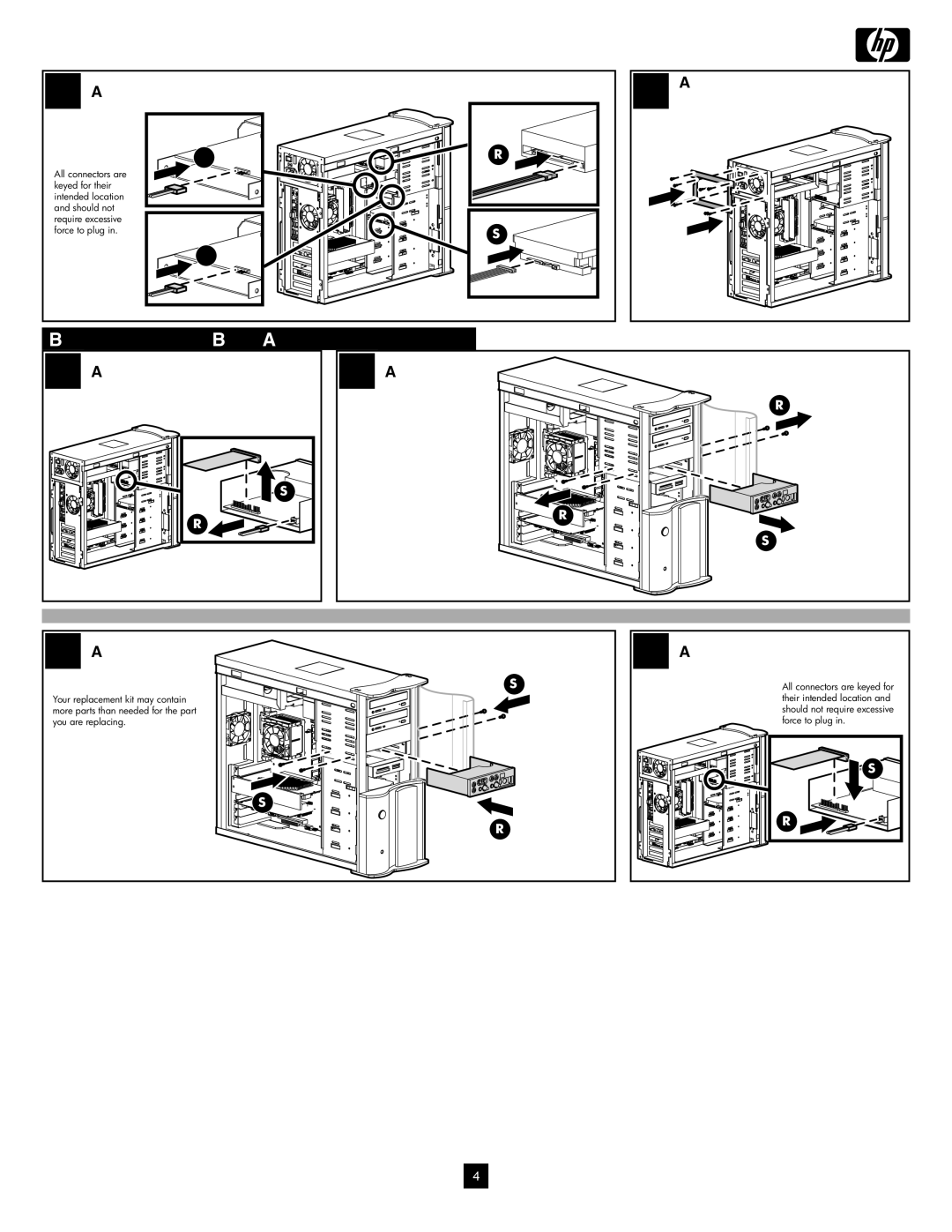 HP Hard Drive manual Sound Blaster, Replace drive connectors 