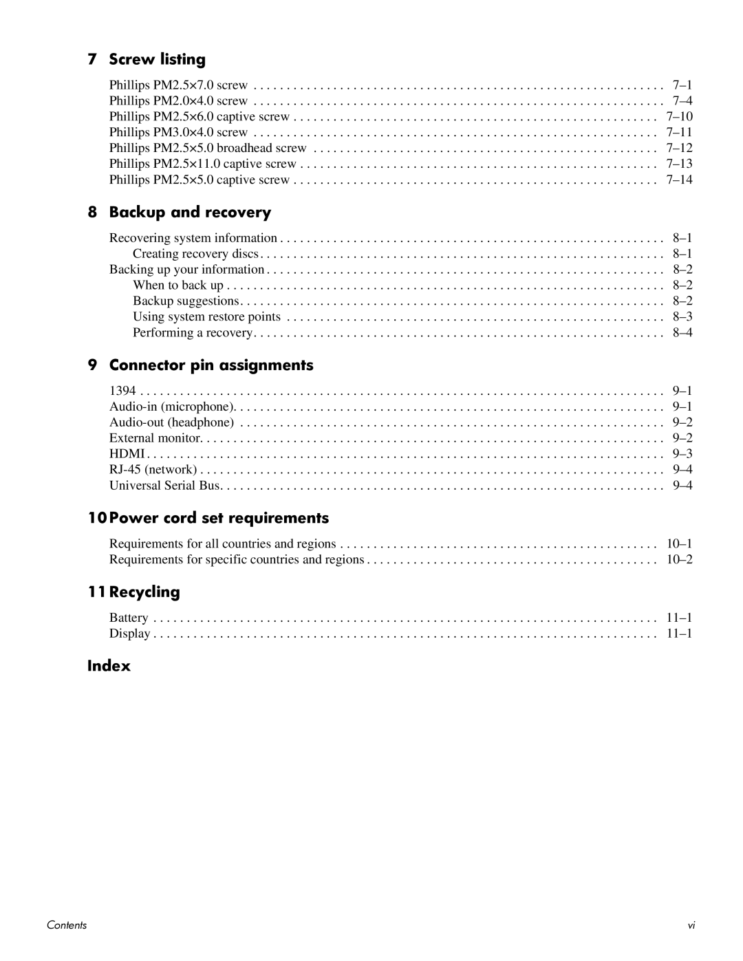 HP HDX 16 manual 11Recycling 