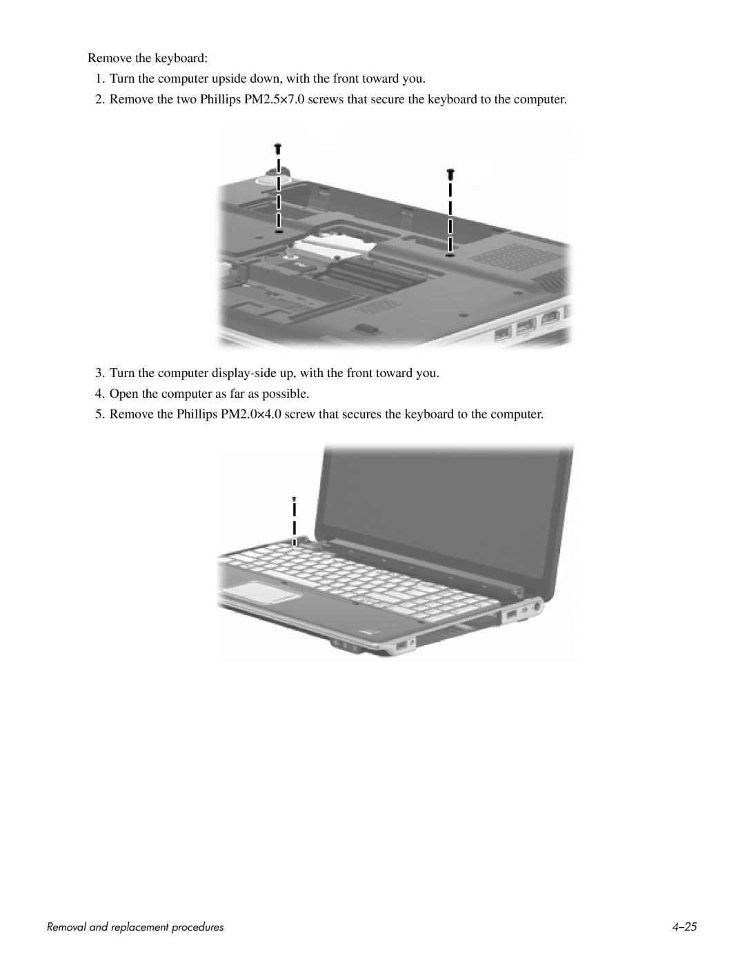 HP HDX 16 manual Removal and replacement procedures 