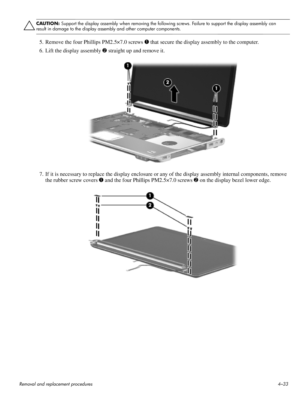 HP HDX 16 manual Removal and replacement procedures 