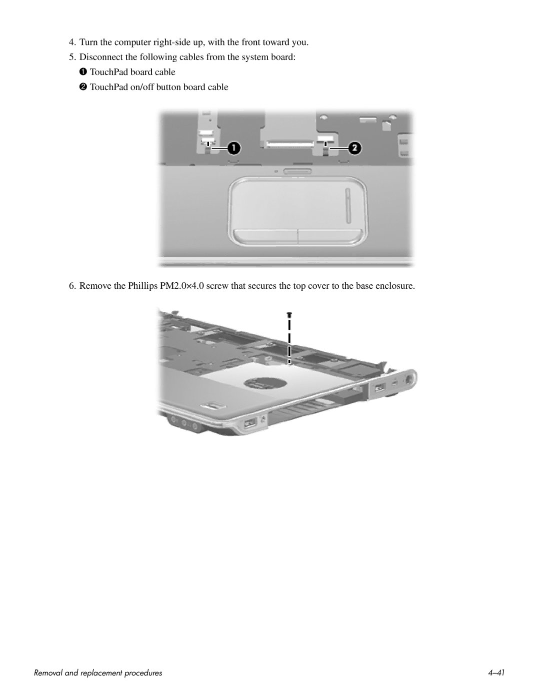 HP HDX 16 manual Removal and replacement procedures 