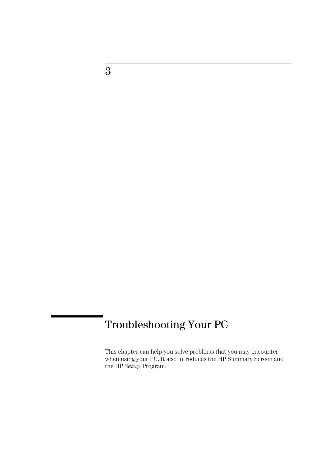 HP HEWLET VECTRA VA 6/XXX manual Troubleshooting Your PC 