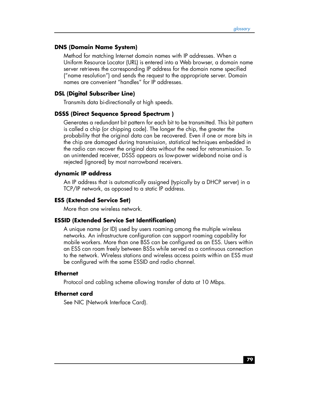 HP hn200e DNS Domain Name System, DSL Digital Subscriber Line, Dsss Direct Sequence Spread Spectrum, Dynamic IP address 