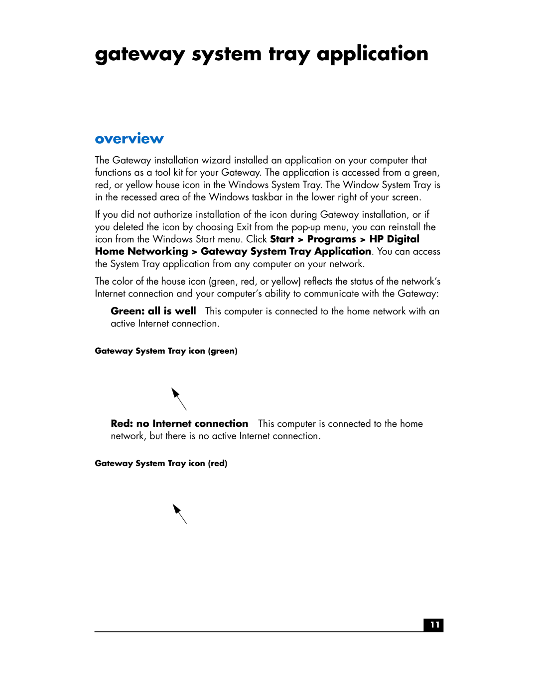 HP hn200w manual Gateway system tray application, Overview 